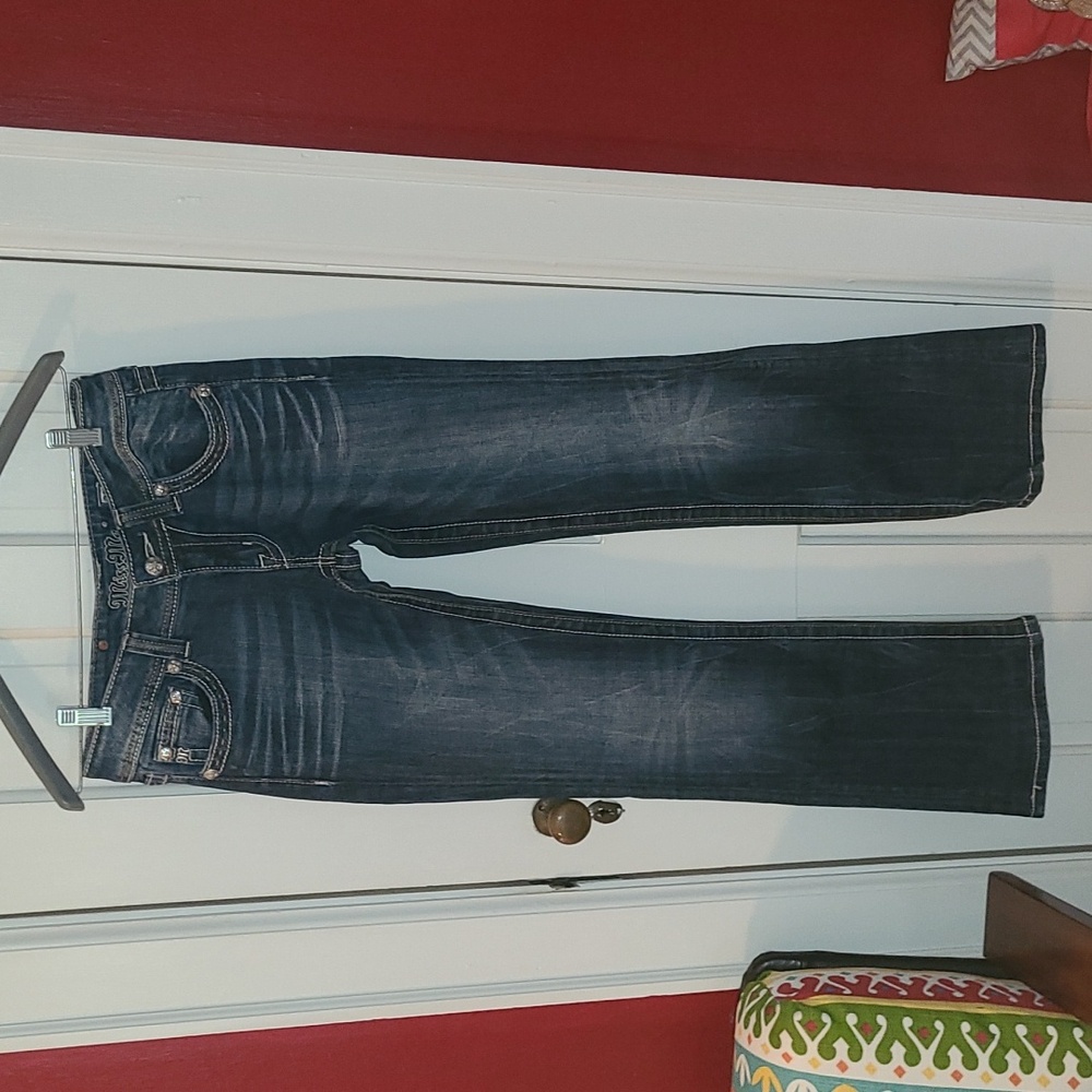 Miss Me Women's Blue Jeans, Boot Cut, Low Rise, Size 27